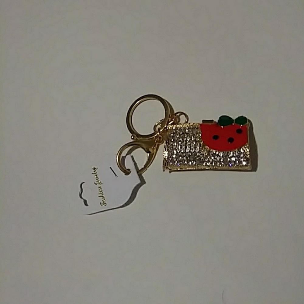 Helloe Kitty Rhinestone Gold Color Key Chain
